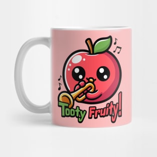 Tooty Fruity! Cute Trumpet Playing Apple Pun Mug